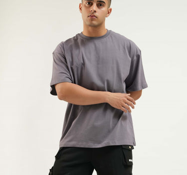 Basic : Burger Bae Round Neck Drop Sleeved  Tee For Men and Women