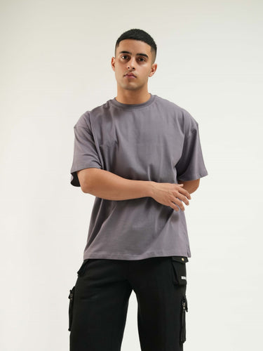 Basic : Burger Bae Round Neck Drop Sleeved  Tee For Men and Women