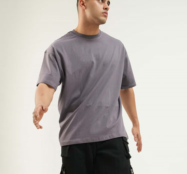 Basic : Burger Bae Round Neck Drop Sleeved  Tee For Men and Women