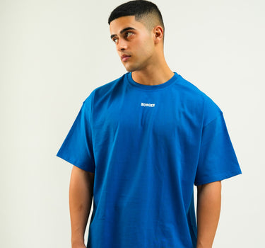 Minimal Burger Logo : Round Neck Drop Sleeved Tee For Men and Women