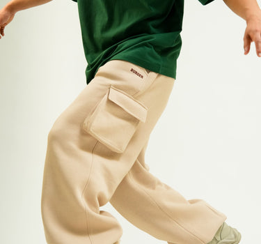 Milky Beige Seoul Cargo Tracks For Men And Women