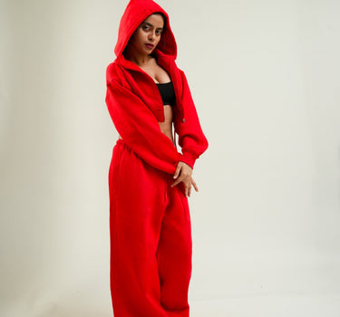 Red Bomber Set For Women