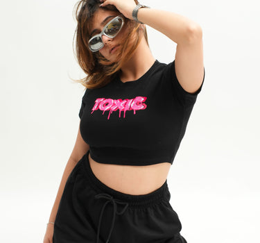 Toxic : Burger Bae Round Neck Crop Baby Tee For Women