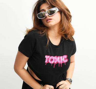 Toxic : Burger Bae Round Neck Crop Baby Tee For Women