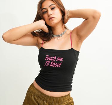 Touch Me I'll Shoot - Burger Bae Regular Fit Camisole
