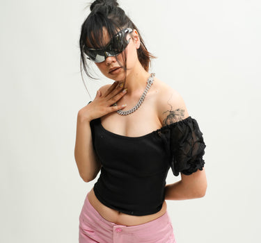 Women Body Fitted Puffed Sleeve Top (Diana Top)