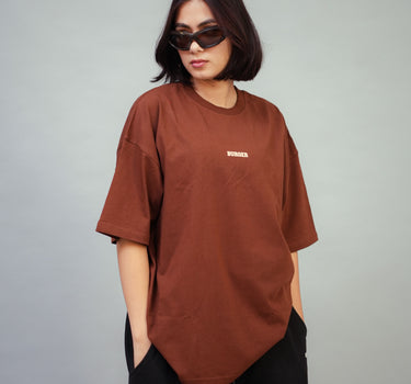 Minimal Burger Logo : Round Neck Drop Sleeved Tee For Men and Women
