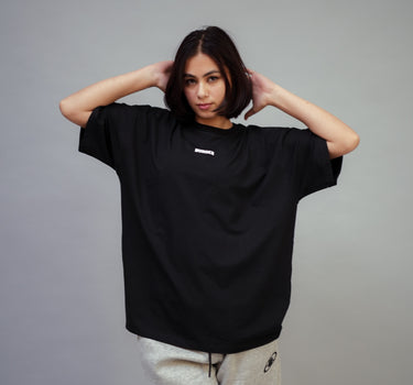 Minimal Burger Logo : Round Neck Drop Sleeved Tee For Men and Women