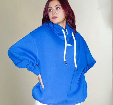 Cobalt Blue : Ye Burger Logo Heavyweight Baggy Hoodie For Men and Women