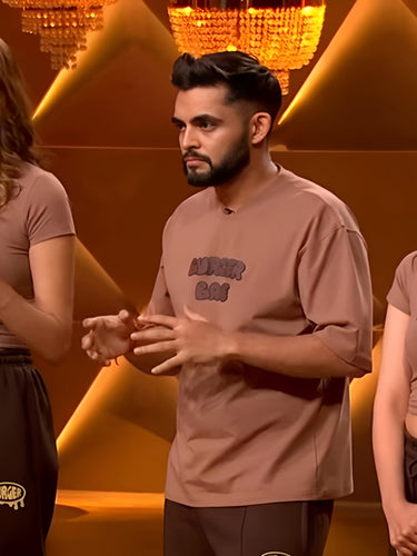 Mocha Mousse : Burger Bae Logo Drop Sleeved Tee