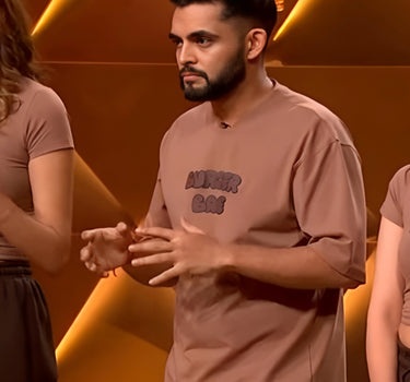 Mocha Mousse : Burger Bae Logo Drop Sleeved Tee