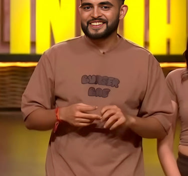 Mocha Mousse : Burger Bae Logo Drop Sleeved Tee