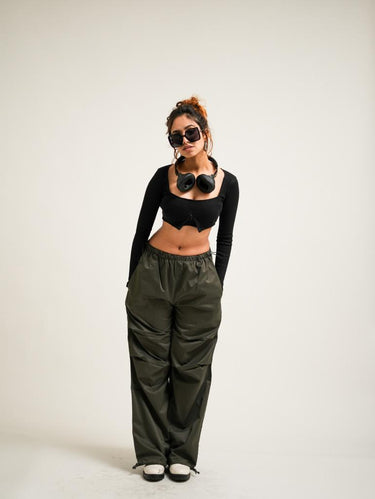 Camila inverted zip crop top For Women