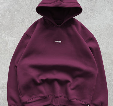 The Burger Bae Hoodie- Wine (Without Draws)