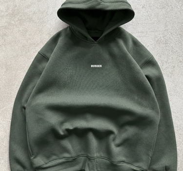 The Burger Bae Hoodie- Broccoli Soup Green (Without Draws)
