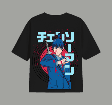 Aki Hayakawa - Chainshawman Drop Sleeved Unisex Tee - BurgerBae