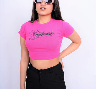 Angelic - Burger Bae Round Neck Crop Baby Tee - BurgerBae