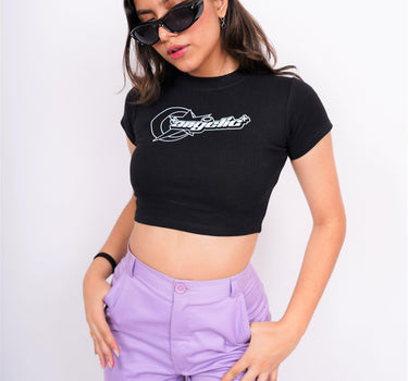 Angelic - Burger Bae Round Neck Crop Baby Tee - BurgerBae