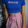 Annoyed Baby Tee (T-shirt) Tops Burger Bae XS Cobalt Blue 