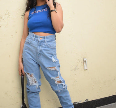 Annoyed Rachel Tank Tanks Burger Bae XS Cobalt Blue 