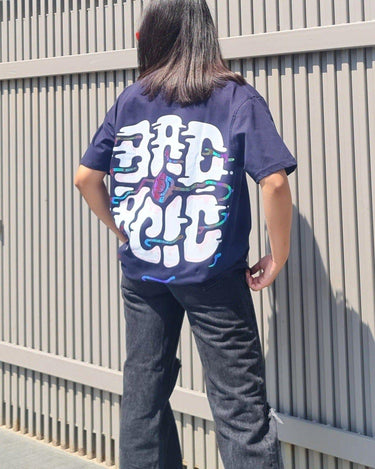 Bad Acid Oversized Tee (T-shirt) Oversized T-shirt Burger Bae Free Size Navy 