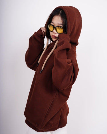 Basic Hoodie Hoodies Burger Bae S Coffee Brown Fleece