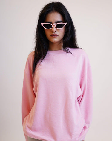 Basic Baggy Sweatshirt Sweatshirt Burger Bae S Baby Pink 
