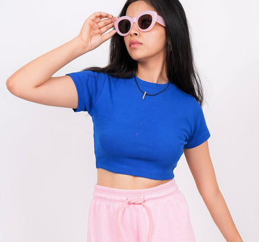 Basic - Burger Bae Round Neck Crop Baby Tee - BurgerBae