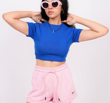 Basic - Burger Bae Round Neck Crop Baby Tee - BurgerBae