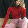 Basic Turtleneck Turtle-Necks Burger Bae XS Red 