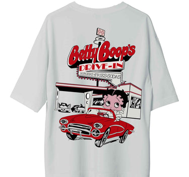 Betty Boop Drive In  : Burger Bae Oversized  Tee For Men and Women