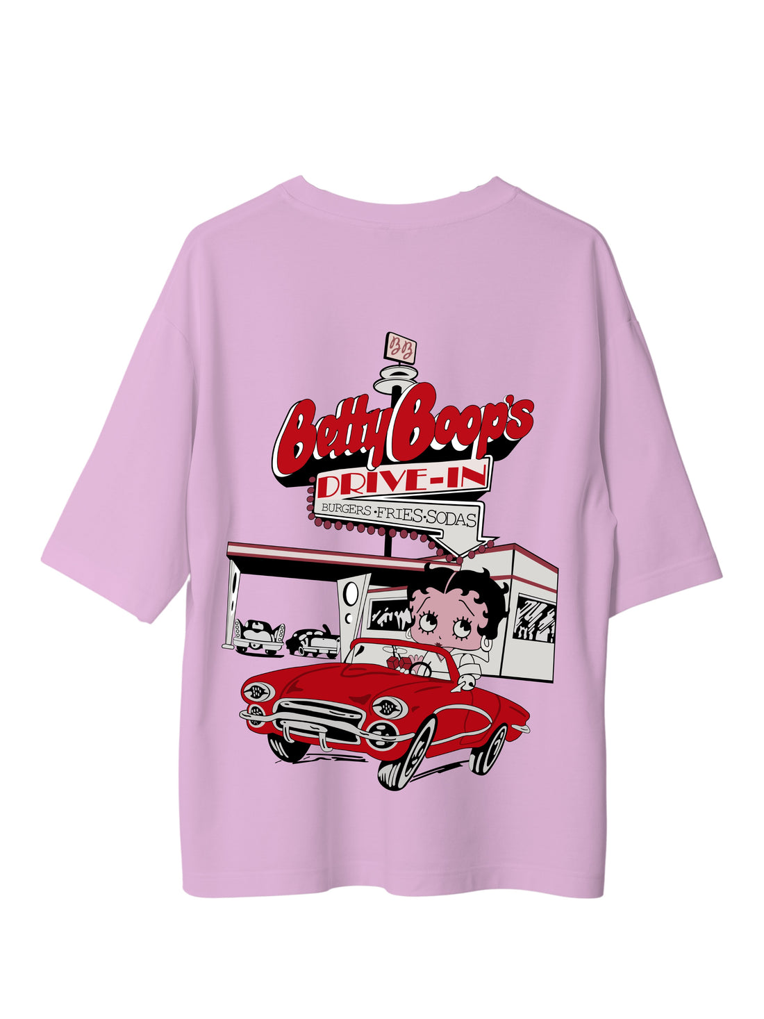 Betty Boop Drive In  - Burger Bae Oversized Unisex Tee