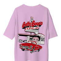 Betty Boop Drive In  - Burger Bae Oversized Unisex Tee