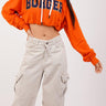 Big Logo Knot Crop Hoodie Hoodies Burger Bae Free Size Bright Orange 