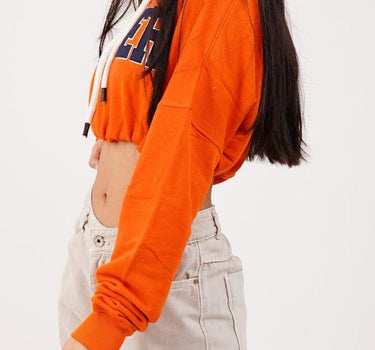 Big Logo Knot Crop Hoodie Hoodies Burger Bae 