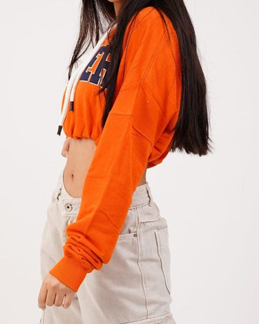 Big Logo Knot Crop Hoodie Hoodies Burger Bae 