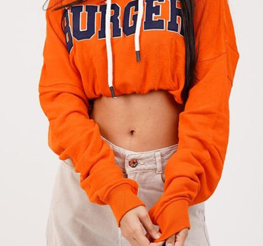 Big Logo Knot Crop Hoodie Hoodies Burger Bae 