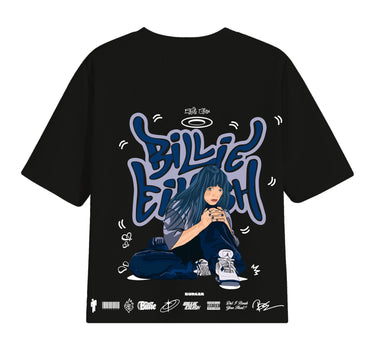 The Billie Eilish Cartoon Art Drop Sleeved Tee for Men and Women
