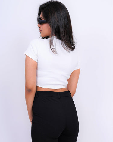 Bitchin - Burger Bae Round Neck Crop Baby Tee - BurgerBae