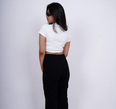 Bitchin - Burger Bae Round Neck Crop Baby Tee - BurgerBae