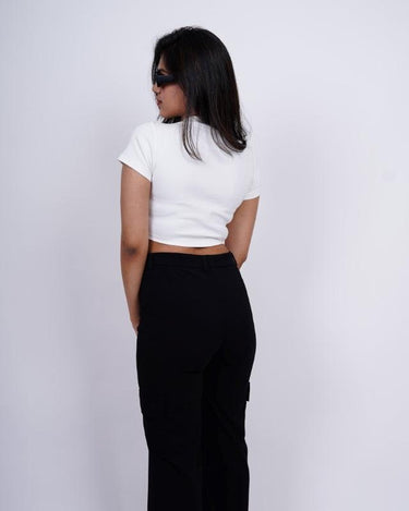 Bitchin - Burger Bae Round Neck Crop Baby Tee - BurgerBae