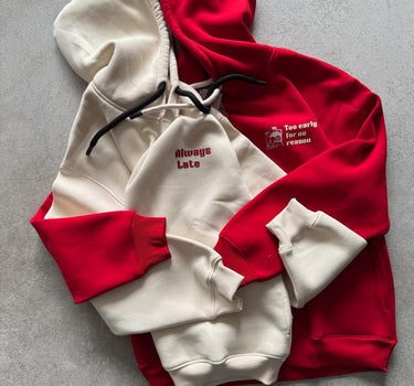 Too Early - Always Late Couple Hoodie