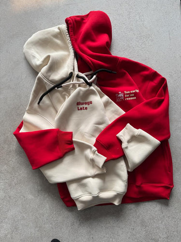 Too Early - Always Late Couple Hoodie
