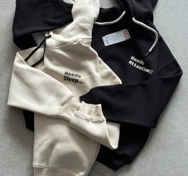 Needs Attention - Needs Sleep Couple Hoodie