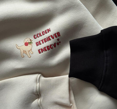 Black Cat - Golden Retriever Energy Couple Hoodie