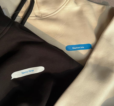 Texts First- Replies Late Couple Hoodie