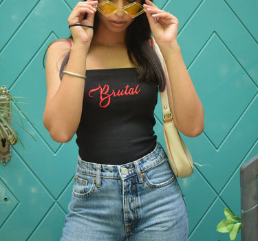 Brutal Cursive Camisole Camisole Burger Bae 