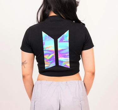 BTS -Burger Bae Round Neck Crop Baby Tee - BurgerBae