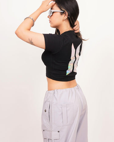 BTS -Burger Bae Round Neck Crop Baby Tee - BurgerBae