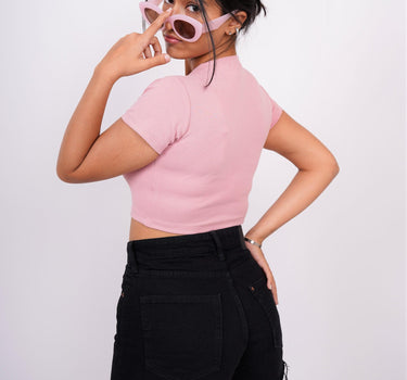 Buldak Ramen Carbonara - Burger Bae Round Neck Crop Baby Tee For Women - BurgerBae